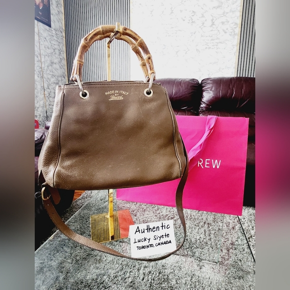 SOLD!!2for350)Original Gucci bamboo two way bag - Picture 1 of 16